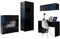 Mirjan24 Jugendzimmer Set Calabrini XIV, inkl. Kleiderschrank, Schreibtisch, Kommode, Wandregal, Komplett, Kinderzimmer Set (Schwarz/Schwarz Hochglanz, ohne Beleuchtung)