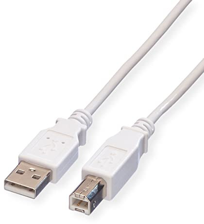 Value USB 2.0 Cable Type A-B 3.0 m for Connecting USB 2.0 Devices such as Printers, Scanners or External Hard Drives White