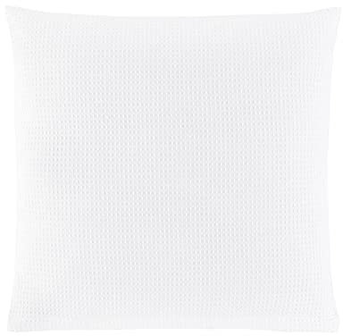 WOHNWOHL Waffelpiqué Kissenhülle • Kissenbezug • Sofakissen-Hülle • Dekokissen • 100% Baumwolle • Größe: 45 x 45 cm • Packungsgröße: 1er Pack • Farbe: Weiß