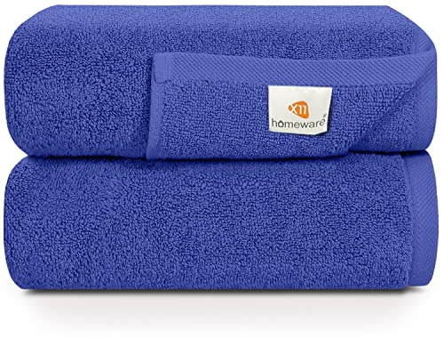 X11 Bath Towel - Large Bath Towels Set of 2, 100% Egyptian Cotton Bath Towel Sets, Highly Absorbent Bath Sheets, Bathroom Towels - Quick Dry Bath Towels Large (75 x 145 cm) (Blue)