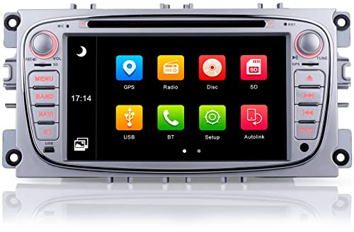iFreGo Autoradio 7 pollici 2 Din, Radio con CD DVD, Radio FM, Navigazione GPS, Bluetooth,Radio per Ford Mondeo Focus (2008-2011), S-Max (2008-2013), supporta il Controllo Del Volante