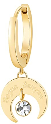 Brosway Damen-Ohrring mit Mondsymbol | Chakra-Kollektion - BHKE008, 25mm, Edelstahl Edelstahl Hypoallergener Stahl, Nicht zutreffend.