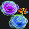 Livfodrm Fish Tank Decorations Aquarium Decor Coral Ornaments, 2pcs Silicone Coral Flower Plants Glowing Effect and 10pcs Random Color Sea Shells/Luminous Stone for Aquarium Decoration