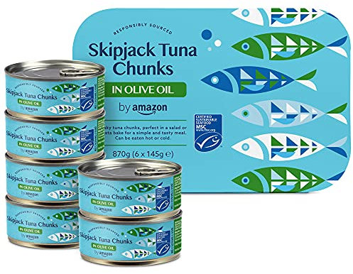 by Amazon Tonno in pezzi all'olio d'oliva, 145g, confezione da 6