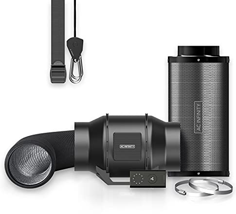 AC Infinity CLOUDLINE LITE Luftfilter-Set, 15,2 cm, Inline-Ventilator und Kohlefilter-Kombination, Kühl- und Belüftungssystem für Wachstumszelte, Hydrokultur, Indoor-Gartenarbeit