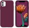 DOMAVER Coque Silicone iPhone 11 6,1 Liquide, Mate Antichoc iPhone 11 Case Protection AntiRayure Doublure Microfibre Douce, Etui pour Ultra Mince iPhone 11 - Vin Rouge
