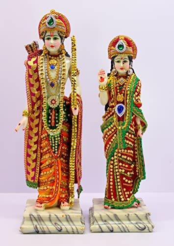 ESPLANADE Ram ji Shri Ram und Sita Maa Murti Idol Statue Skulptur | dekorative Artikel – Wohnkultur | Harz – Multi – 45,7 cm (große Größe)