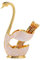 Kaffeelöffel Besteck, Obstlöffel, Gold Latte Macchiato Löffel, Dessert Löffel Set mit dekorativen Swan Bottom Holder für Kaffee, Dessert, Rühren, Teelöffel, Edelstahl(Goldenes Weiß)