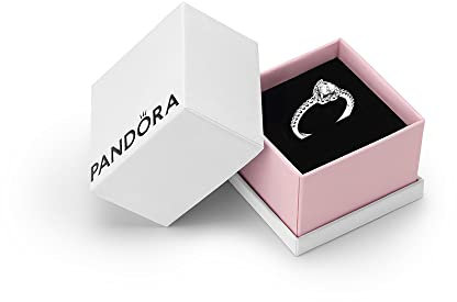 Pandora Timeless Women's Sterling Silver Elevated Heart Ring, Size 50, With Gift Box