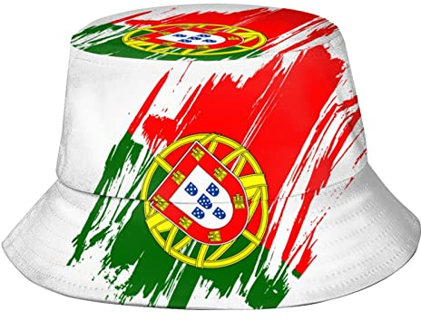 Ahdyr Lustige Portugal-Flaggen-Eimer-Hut-verpackbare Fischer-Sonnenkappe-Sommer-Fischer-Hüte für Frauen Männer