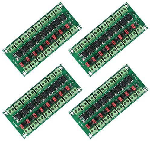 ALMOCN 4 Stück 8-Kanal-Optokoppler PC817 8-Kanal-Trennplatine Spannungswandler Adapter Modul 3,6-30 V Treiber photoelektrisches isoliertes Modul (8-Kanal-Optokoppler)