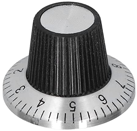 BORDTRACT 50-teilige Potentiometer Reglerknöpfe, technischer Kunststoff, Messing-Reglerknöpfe, Ersatzkappen, 6 mm mit Skala für Potentiometer