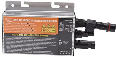 Solarwechselrichter, DC zu AC Micro Solar GMI Grid Tie Wechselrichter, Aluminiumlegierung IP55-Schutz Wasserdicht, 92% Umwandlungseffizienz, Solar-PV-Wechselrichter (PVGS-350W(18-60V)-AC220V)