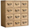 KIRIGEN Wood Storage Drawer Units Desktop Organiser Traditional Chest of Drawers Retro Apothecary Cabinet 12 Mini Drawers with Metal Handles for Trinket Dark Brown (12CG-DBR)