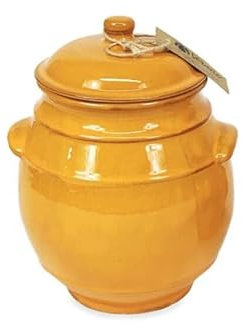 Verano Spanish Ceramics Selena Hand Dipped Glaze Storage Jar with Lid - Decorative Home Décor Kitchen Restaurant Café Dining Tea Bag Cannister Ceramic Pot Utensil Holder - Orange 23cm