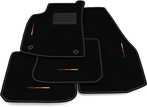 Fußmatten kompatibel mit Volkswagen Golf 1 - Cabrio 1979-1993, Stickerei Flagge Kit maßgeschneiderte Automatten Fußmatten Set Teppich Teppich Autoteppich