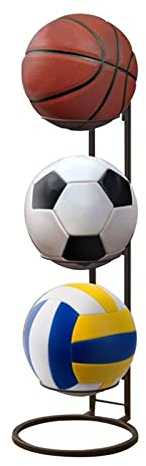 Kisbeibi Ball-Aufbewahrungsregal, Basketball, Fußball, vertikal, Display-Halter, 3 Etagen, Volleyball-Organizer, Würfel, Ball-Aufbewahrung, Heim, universal, freistehend, Schwarz