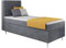 MartHome Boxspringbett Einzelbett mit Bettkasten Porto - Boxspringbett mit Bettkasten - Praktisches Bett, Polsterbett - Boxspringbetten Bonell Matratze - Bett mit Topper | Links (Grau 182, 90x200cm)