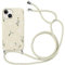 Yoedge Handykette Handyhülle für iPhone 14/iPhone 13 6,1 Hülle mit Band zum Umhängen Einstellbar Kordel Aesthetic Case mit Blumen Muster, Weich TPU Silikon Stoßfest Schutzhülle Cover, Weiß