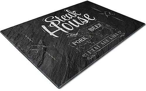 Chopping Board | Glass Chopping Boards for Kitchens | Glass Worktop Savers for Kitchen | Cutting Boards for Kitchen | Chopping Board Non Slip | Small Chopping Board | Steak House