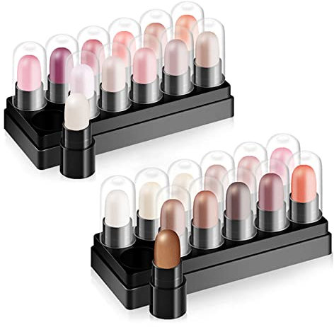 Holzsammlung 24 Color Eyeshadow Stick Set, Long-Wear Waterproof Cream Eyeshadow Stick, Mini Highlighter Eye Liner Shimmer Pencil Crayon Eye Brightener Multi-Dimensional Eyes Makeup Kit, 3g* 24PCS