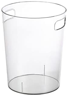 Agatige Petite Poubelle Transparente De Bureau, Corbeille à Papier Ronde en Plastique avec Poignées pour Salle De Bain, Chambre, Cuisine, Maison, Bureau(L)