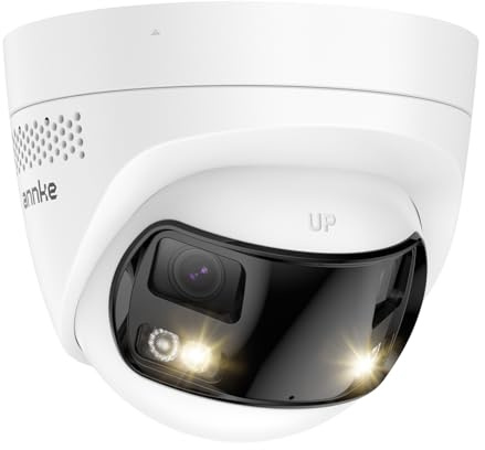 ANNKE FCD800 PoE Security Camera Outdoor with Dual Lens 180° Filed of View, 8MP IP Surveillance Camera Support Color Night Vision, Person/Vehicle Detection, Two-Way Talk, Built-in SD Card Slot