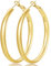 LOUMILEO Creolen Gold für Damen Groß Ohrringe Gold Creolen Hypoallergen 14K Gold Creolen Leichte Groß Creolen Gold für Damen 5mm Breit Goldene Creolen für Mädchen 50mm