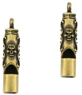 CLISPEED 2 Pièces Sifflet Jouets Pour Chiots Porte-clés De Voiture Breloque Porte-clés Tête De Mort Petits Jouets Pour Chiens Mini-jouets Jouets Anciens Décor De Voiture Charme Auto Laiton