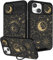 Pegmode (2in1 for iPhone 13 Case/for iPhone 14 Case for Women Sun Moon Cute Girls Phone Cases Aesthetic Pretty Stars Design with Camera Cover+Ring Holder Cool Luxury for Apple 13/Apple 14 Cover 6.1''