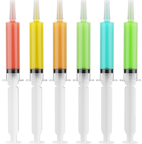 JOLLY PARTY 40 Pack Jelly Shot Syringes, 1.5 oz Jelly Shot Syringe With Caps, Reusable Plastic Syringe for Jelly Shot, Durable Jelly Shot Containers for Party Halloween, Christmas, Thanksgiving