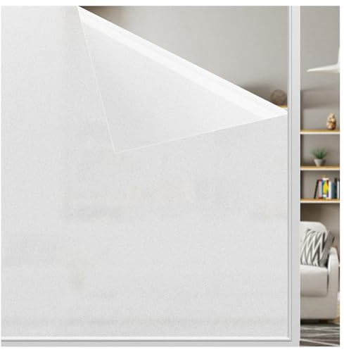 LEMON CLOUD Fensterfolie Blickdichte Sichtschutzfolie Selbsthaftend Milchglasfolie Statische Fensterfolien Anti-UV Fenster Folie Für Büro Zuhause Badzimmer Weiß Matt 30x120cm