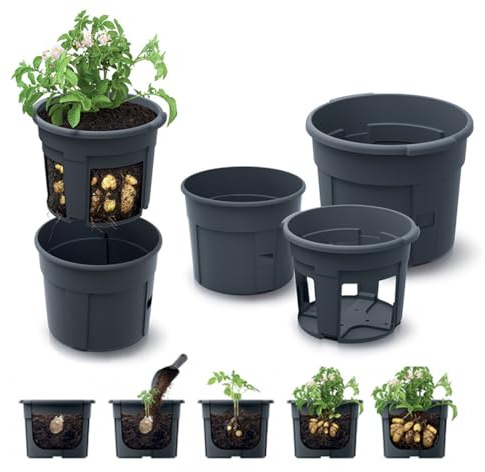 magubo Kartoffel-Pflanztopf und Kartoffel-Anzuchttopf, Ideal für wachsendes Gemüse und Kartoffeln, 12L,28L Kapazität, Robust und Langlebig, Perfekt für Garten und Balkon (3, 12L)