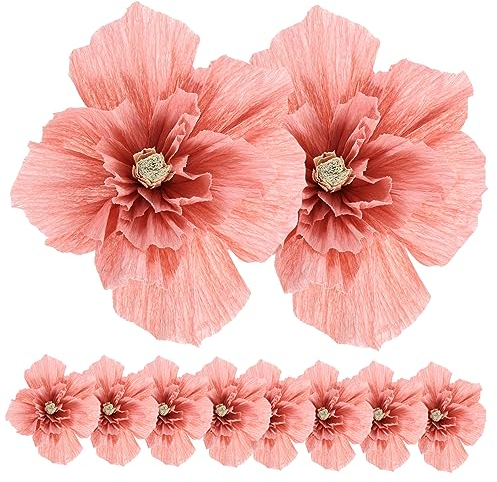 Ciieeo 10St hochzeitsdeko Ornament Wohnkultur Papierblumen zum Aufhängen Partei Papierblumen liefert Fenster Kulissen Requisiten Wandblume schmücken Krepp-Papier