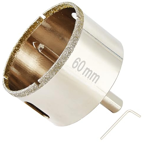 DaduoRi 60mm Diamond Hole Saw with Pilot Bit, 60mm Tile Hole Cutter with Center Drill Bit for Marble, Granite, Ceramics,Porcelain Tiles, Glass,Wet Use