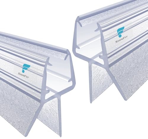 shinfly Duschtürdichtung | Dichtung Dusche Glastür mit Gummilippe für 6–8 mm Glasstärke | Ersatz Duschdichtung unten für 12mm Spalt | Schwallschutz & Wasserabweiser – Transparent(2 x 80cm)
