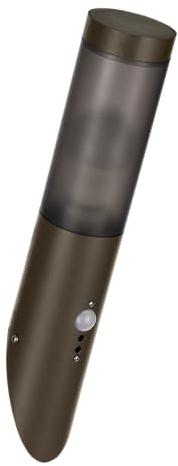 EGLO Luce esterna Helsinki, lampada a muro per esterni in acciaio color ruggine, rilevatore di movimento, con attacco E27, IP44