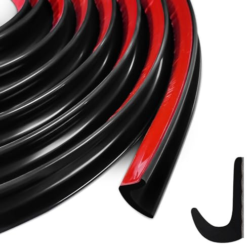 J-förmige RV Regenrinne, Gummi-Tropfschiene, Selbstklebender Klebeband, Autoabflüsse für Wohnmobile, LKW, Boote und Vans, Einfache Anbringung (Schwarz, 10M)