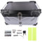 GLOSSY AUTO PARTS Silberner 65L Motorradkoffer, Aluminium wasserdichte Universal Motorradkoffer für Motorrad Gepäckbox mit Sicherheitsschloss zur Aufbewahrung von Helmen