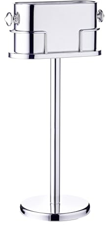 EDZARD Weinkühler Leo (Höhe 79 cm) auf Ständer, Edelstahl hochglanzpoliert | Maße Kühler L 36 cm / B 13 cm / H 18 cm, Barzubehör, Partydeko, Geschenkidee, Hochzeit, Silvester, Gastronomie