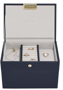 Stackers Pebble Navy Mini Schmuckkästchen Set 2