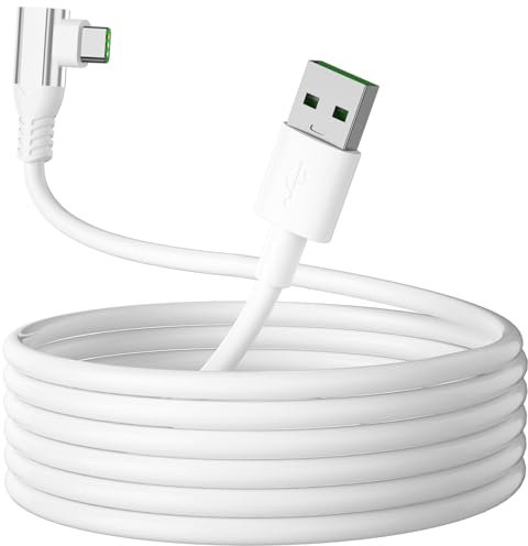 Cavo Tipo C Ricarica Rapida per OPPO Pad Neo Pad 2 Find N2 N3 Flip Reno12 Pro 5G, 1,8 m 80 W SUPERVOOC Cavo USB C 90 gradi per Find X5 Pro Reno10 8 A60 A38 A79 5G realme GT NEO 3T OnePlus