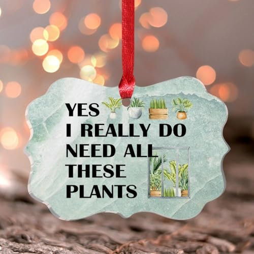 Décorations de Noël 2024 Yes I Really Do Need All These Plants Acrylique Décoration d'arbre de Noël Cactus Cactus Cactus Cadeau Boule de Noël Bouquet Sud-Ouest Floral Souvenir Cadeau Décoration