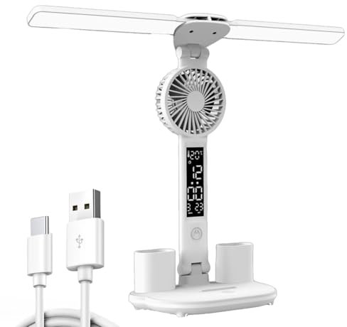 YAOGUI Lampada da Tavolo Innovativa con Tocchi Ventole Controllo E Batteria capacità per Clima Interno Confortevole