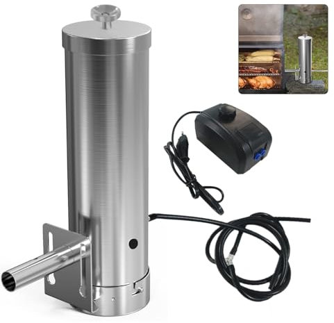 Generador De Humo FríO De Acero Inoxidable, Portátil con Tapa y Bomba, Ahumador en Frio Generador de Humo Frío Cocina Ahumador de Acero Inoxidable, para Barbacoa Ahumar Carne, Pescado