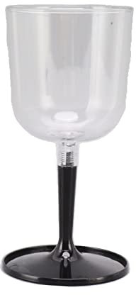 shenruifa Verre à vin pliable portable en plastique transparent et amovible pour le camping en plein air (noir)