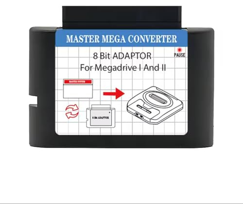 Master System Adapter & 1000 Games Cartridge,Play Retro 8-Bit Games on Genesis,SEGA Mega Drive Compatible,Classic Gaming Bundle (MS Cartridge Converter)