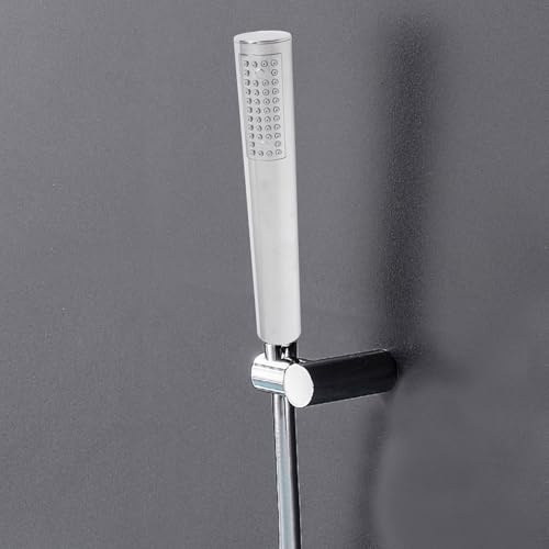Gdfnmogo Water Savi Handheld Shower Head wi Round Chrome ABS Design, Anti-Limescale Silicone Nozzles, Narrow Spray Paern for High Pressure Spa-Like Experience, Ergonomic Hand Shower for Baroom(1PC)