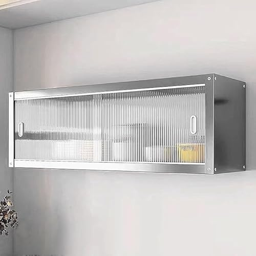 Küchen Wandhängeschrank Mit Transparenten Schiebetüren, 50-120cm Küchenschränke Aus Edelstahl Gastro-hängeschrank Für Küche, Garage Und Werkstatt Geeignet Hängeschrank Metall Werkzeugschrank
