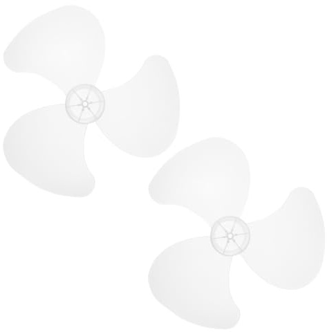 SHINEOFI Pale di Ricambio per Ventilatori da Tavolo a Piantana Design a Tre Foglie Plastica Bianca Set di 2 da 14 e 16 Pollici Resistente alla Corrosione per Ventilatore Elettrico